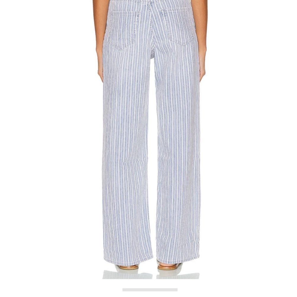 MOTHER Women's High Rise Jeans in Blue and White Stripes - Picture 2 of 12